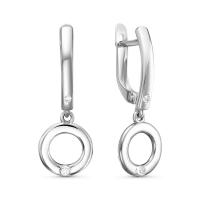 Серьги из серебра с фианитами