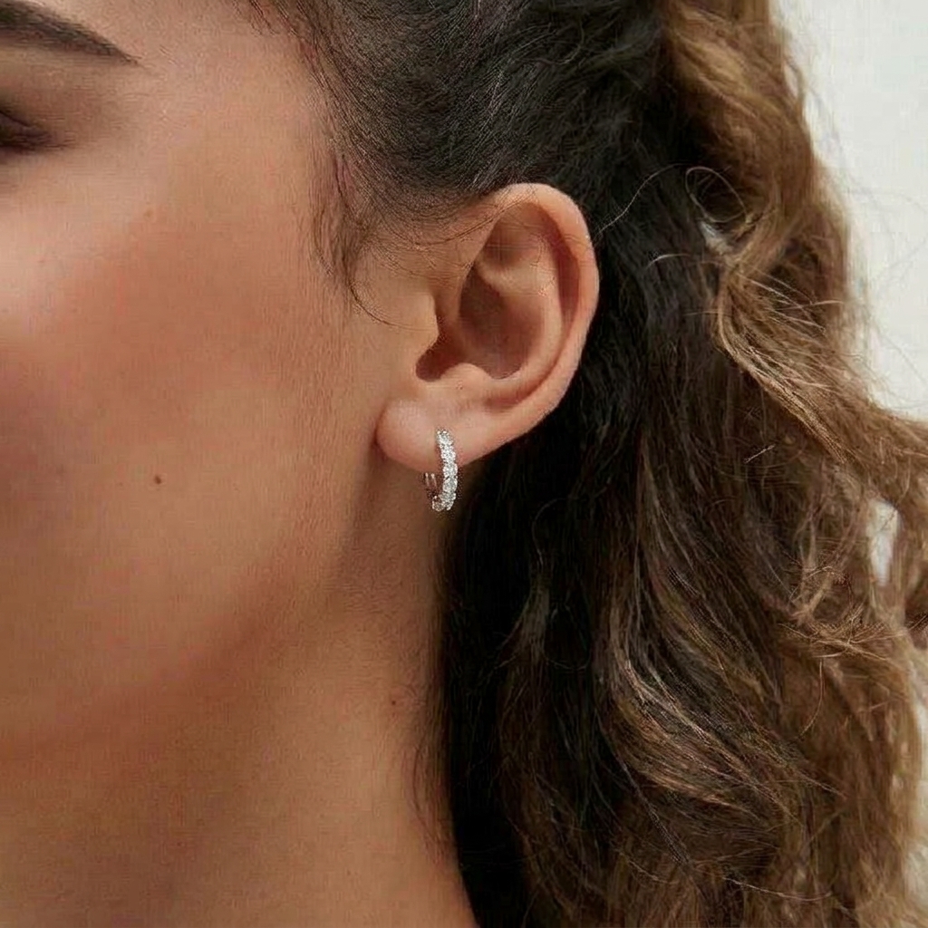 Серьги из серебра с фианитами