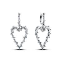 Серьги из серебра с подвесным сердцем Love Sadko