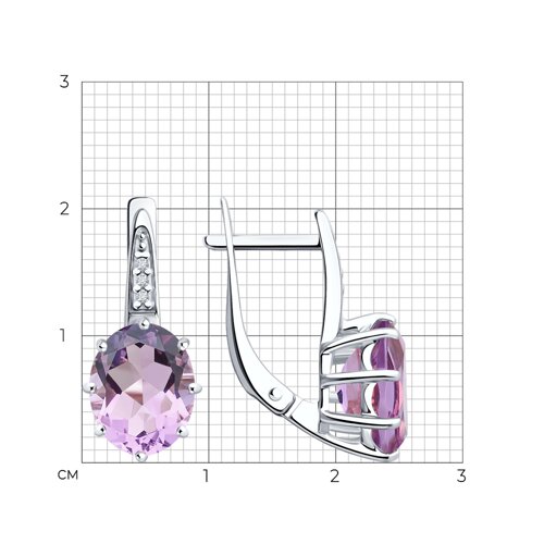 Серьги из серебра с аметистами