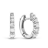 Серьги из серебра в стиле конго с фианитами