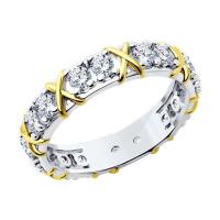 Кольцо в трендовом дизайне с фианитами и золочением Collection