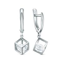 Серьги из серебра с фианитами