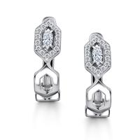 Серьги из серебра с фианитами