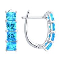 Серьги из серебра с фианитами