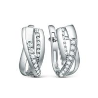 Серьги из серебра с фианитами