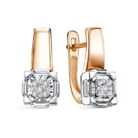 Серьги из комбинированного золота с бриллиантами