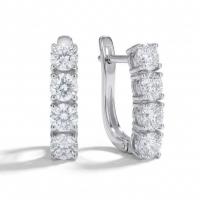 Серьги из серебра с финитами