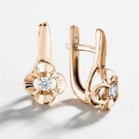 Серьги из красного золота с бриллиантами