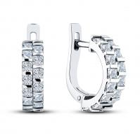 Серьги из серебра с фианитами Sadko