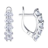 Серьги из серебра с фианитами
