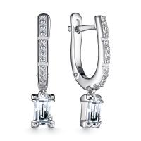Серьги из серебра с фианитами