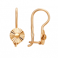 Серьги детские из красного золота