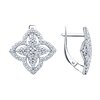 Серьги из серебра с фианитами