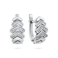 Серьги из серебра с фианитами