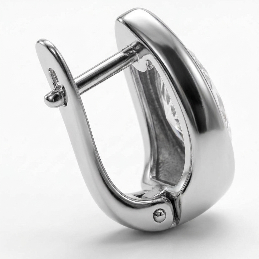 Серьги из серебра с фианитами
