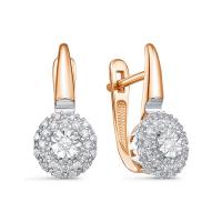 Серьги из комбинированного золота с бриллиантами