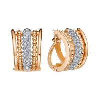 Серьги из красного золота с фианитами