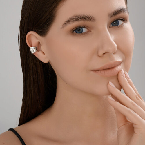 Серьга-кафф из серебра 