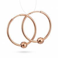 Серьги-конго из красного золота, диаметр 17мм