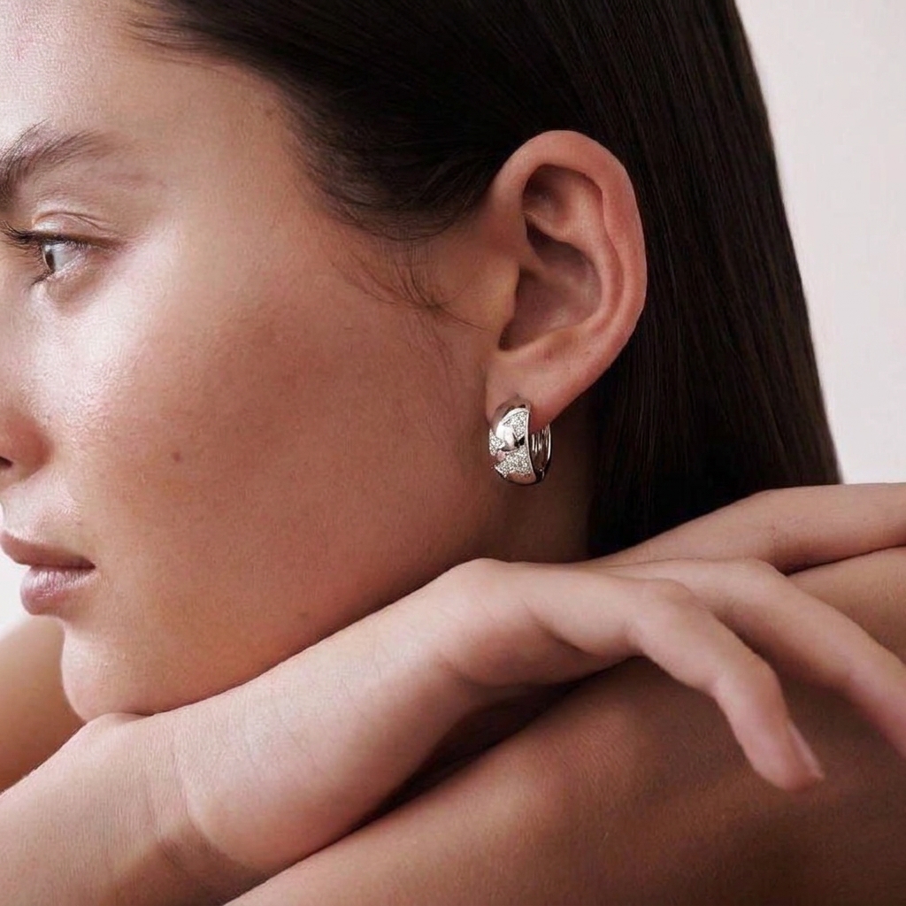 Серьги из серебра с фианитами