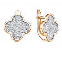 Серьги из красного золота с фианитами Collection