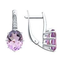 Серьги из серебра с аметистами