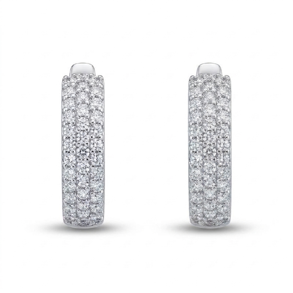 Серьги из серебра с фианитами