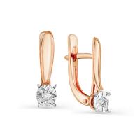 Серьги из красного золота с бриллиантами