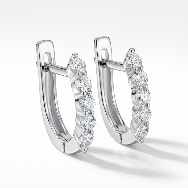 Серьги из серебра с фианитами