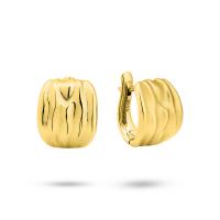 Серьги из золочёного серебра в стиле мятого металла Sadko