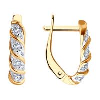 Серьги из красного золота с фианитами