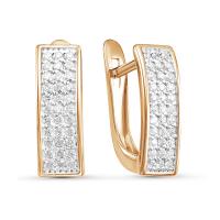 Серьги из красного золота с фианитами