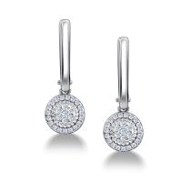 Серьги из серебра с фианитами