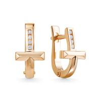 Серьги в стиле Т с бриллиантами (4312-210) Collection
