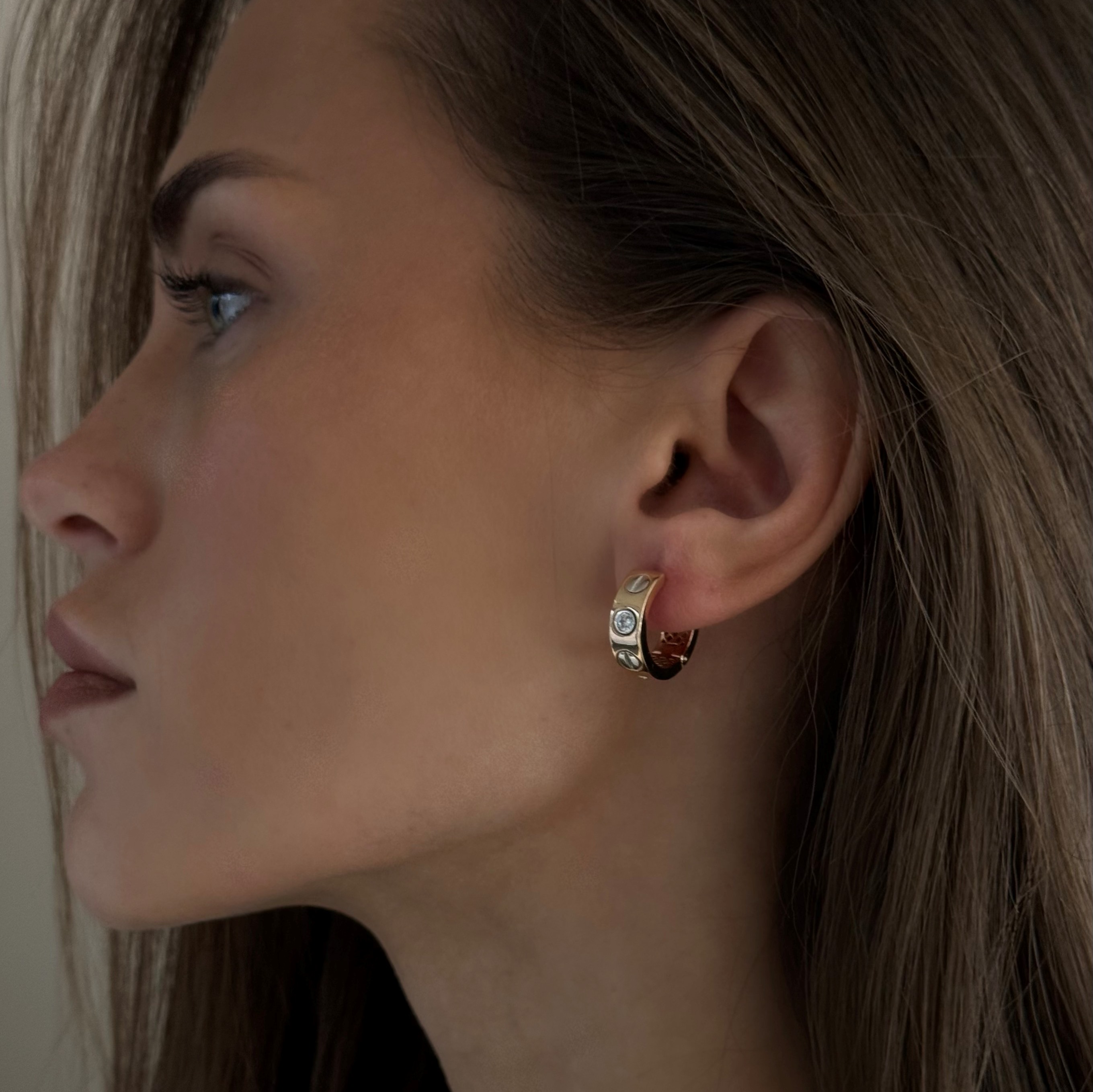 Серьги из красного золота с фианитами Collection