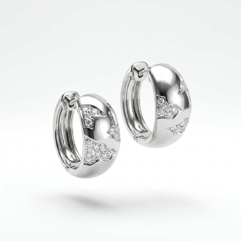 Серьги из серебра с фианитами