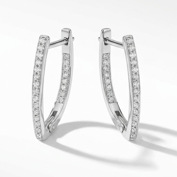 Серьги из серебра с фианитами