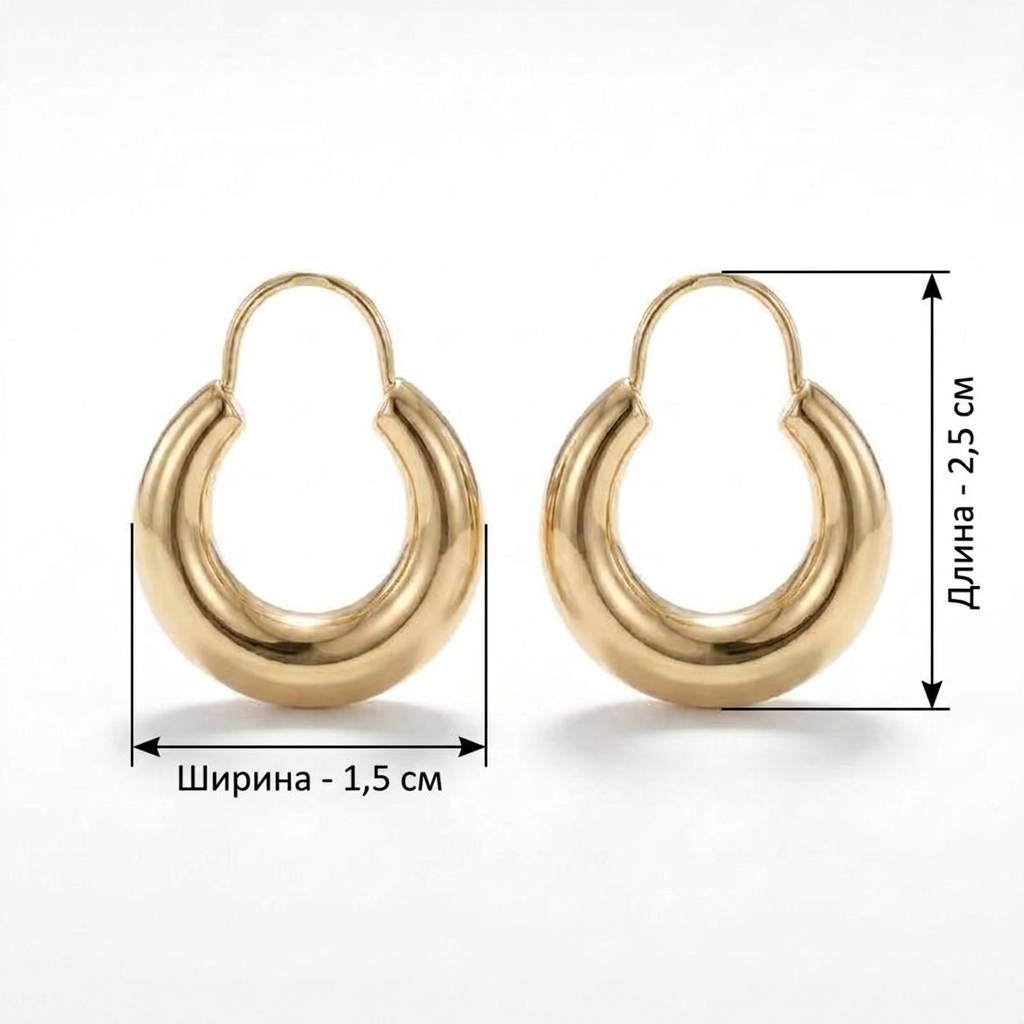 Серьги-калачи из красного золота