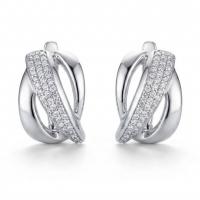 Серьги из серебра с фианитами