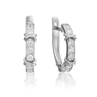 Серьги из белого золота с фианитами Collection