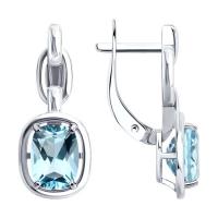 Серьги из серебра с топазами