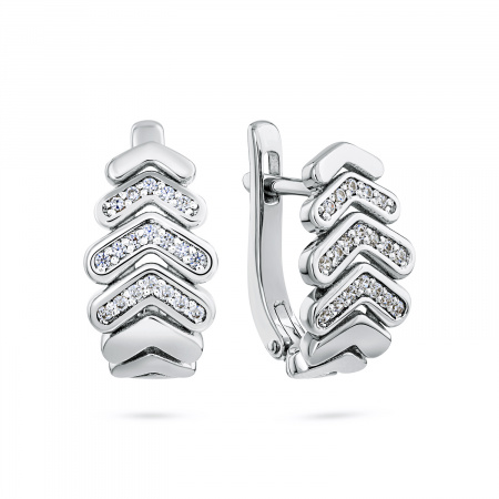 Серьги из серебра с фианитами