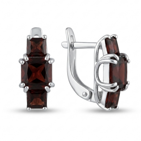 Серьги из серебра с гранатом