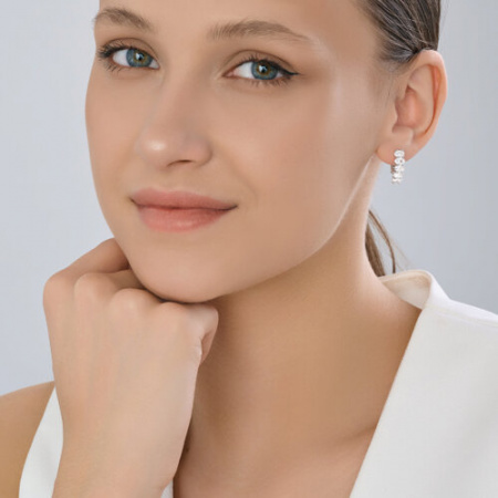 Серьги из серебра с фианитами