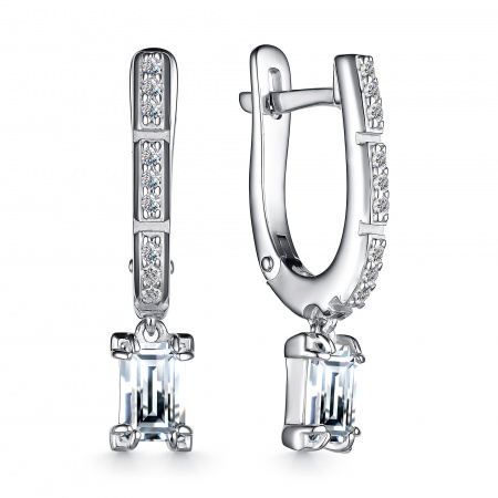 Серьги из серебра с фианитами