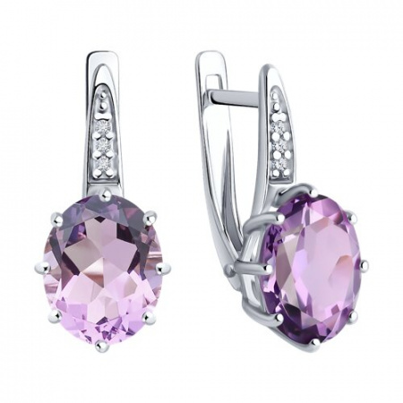 Серьги из серебра с аметистами