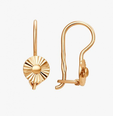 Серьги детские из красного золота