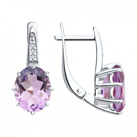 Серьги из серебра с аметистами