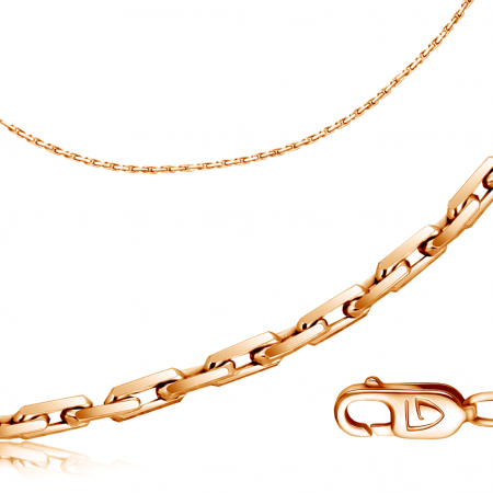 Цепь из красного золота, плетение якорная .